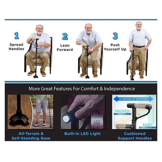 13.000F Bâton Canne de marche pour tous les terrains Avec torche