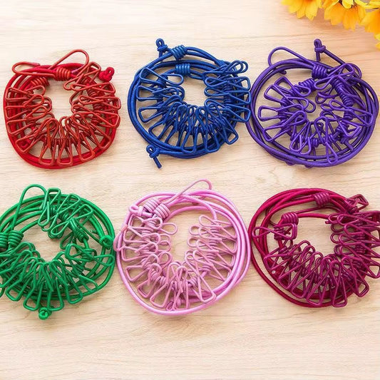 2 Pièces Corde à Linge avec Pinces à Linge, Corde à Linge Élastique, Corde à Linge Rétractable Portable