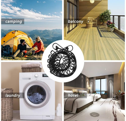 2 Pièces Corde à Linge avec Pinces à Linge, Corde à Linge Élastique, Corde à Linge Rétractable Portable